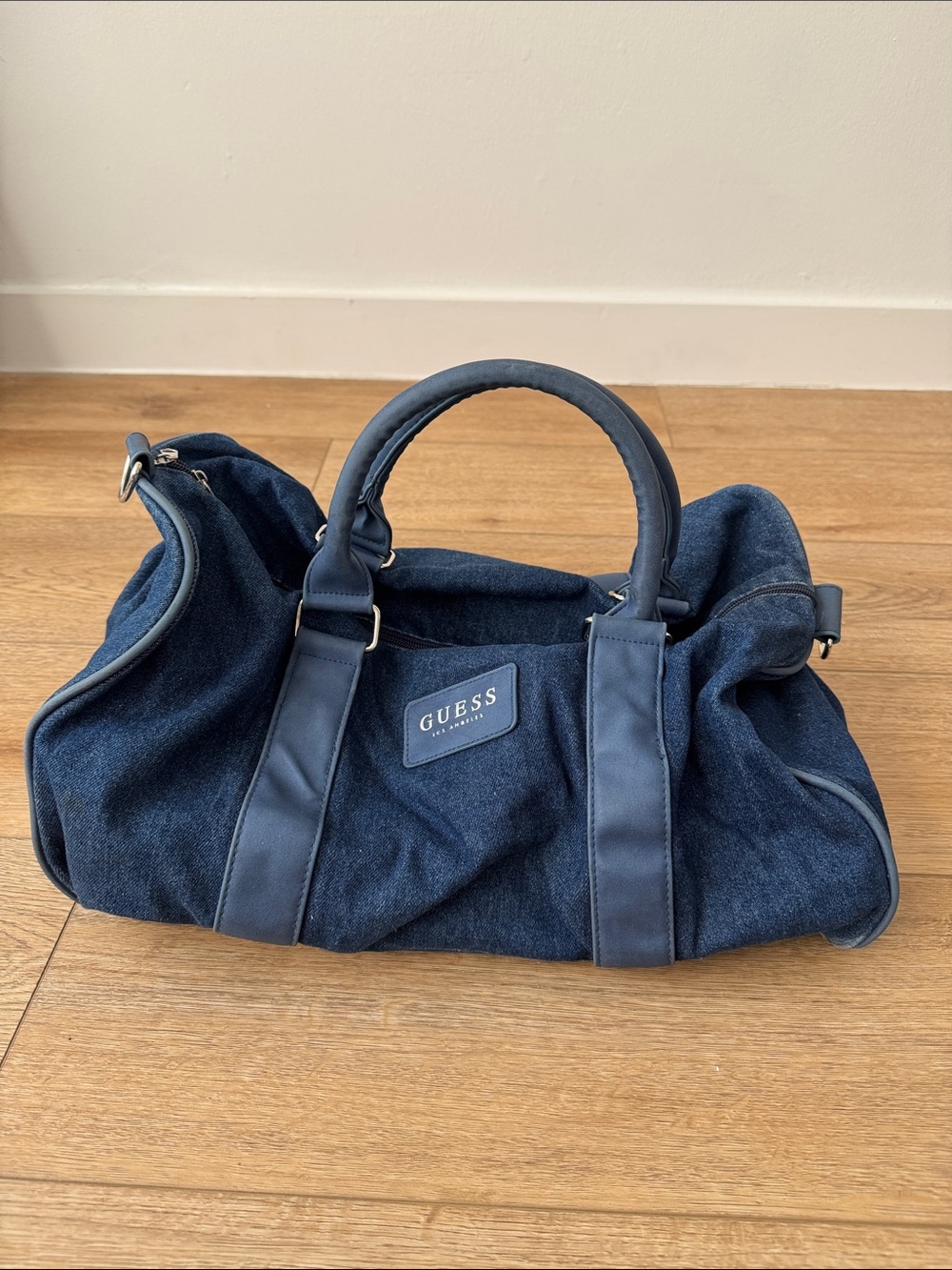 Guess Denim Satchel Handbag in Dark Blue